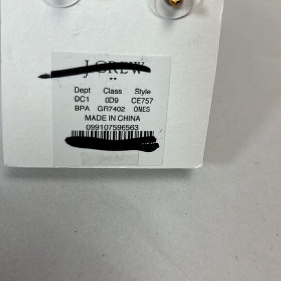 J. Crew Factory CE757 Crystal Green Petal Statement Earrings/NWT - Picture 8 of 9